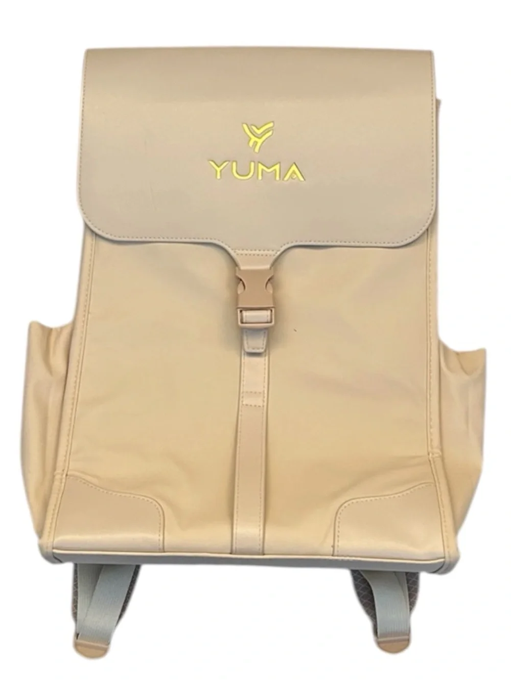 YUMA “ The Goodie Bag “Adjustable straps Buckled Front Flap Beige Backpack